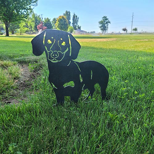 Metal Pet Silhouette Grave Marker