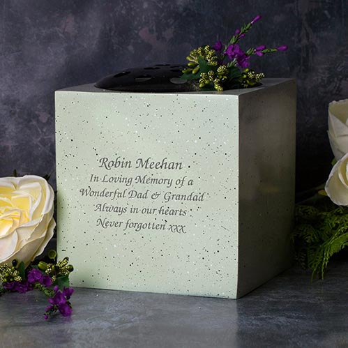 Personalized Flower Vase Memorial Keepsake