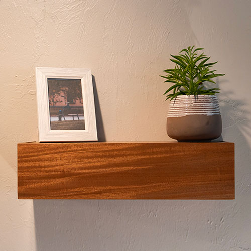 Floating Shelf Urn in Mahogany