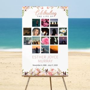 Gentle Florals - Funeral Memory Board