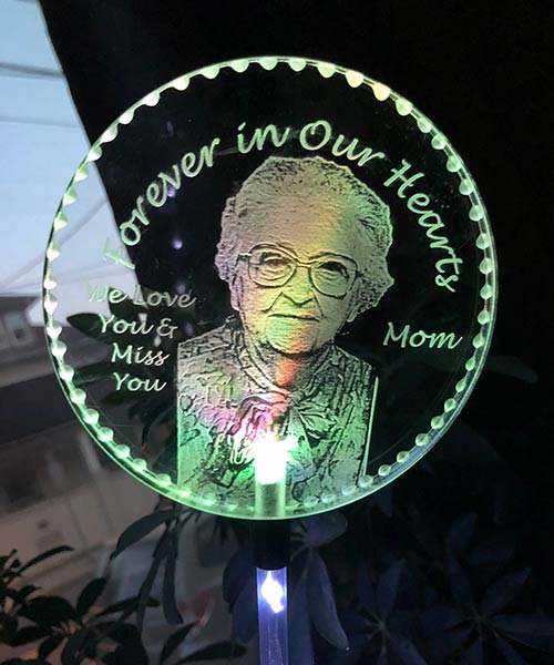 Personalized Photo Glowing Garden Stake