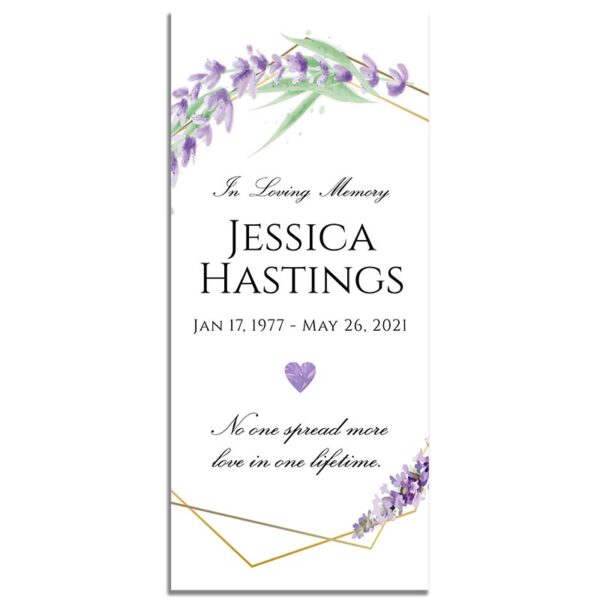 Lavender Frame Simple One Page Funeral Program – Front