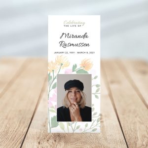 Personalized One Page Funeral Program - Spring Bloom