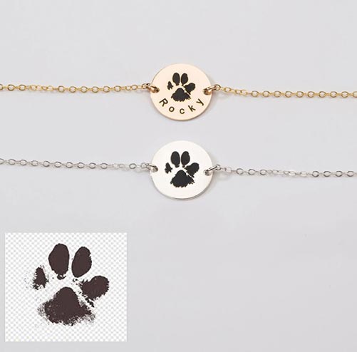 Custom Paw Print Bracelet