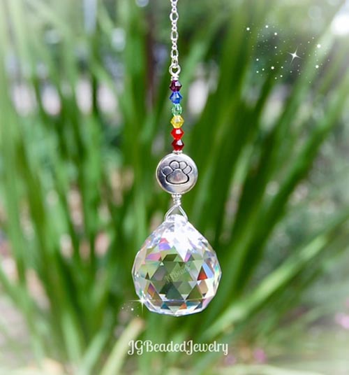 Rainbow Bridge Pawprint Suncatcher