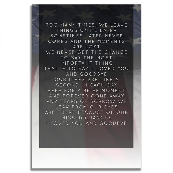 Military Funeral Prayer Card – Back