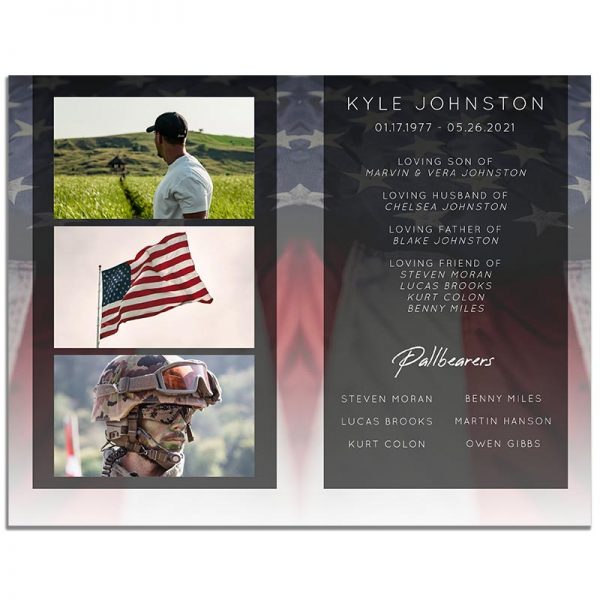 Military Funeral Program 8 Page Template – Inside Page Three