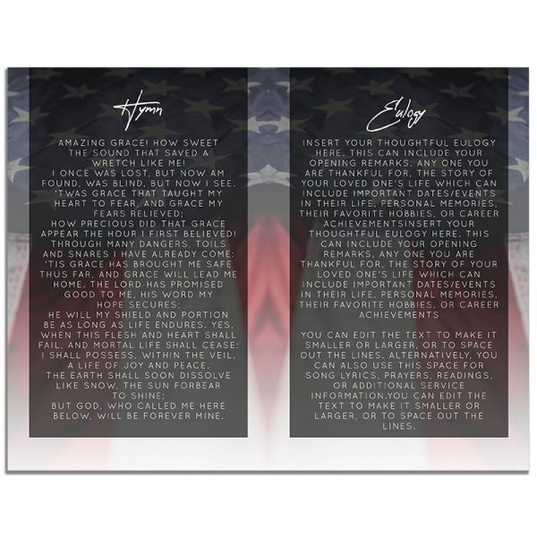 Military Funeral Program 8 Page Template – Inside Page Two