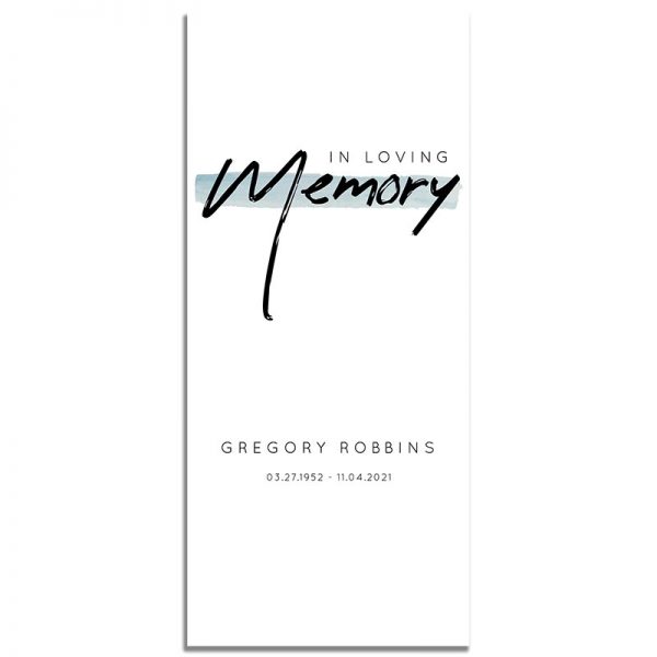 Minimalist Blue Simple One Page Funeral Program – Front