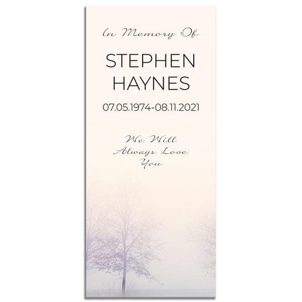 Misty View Simple One Page Funeral Program – Front