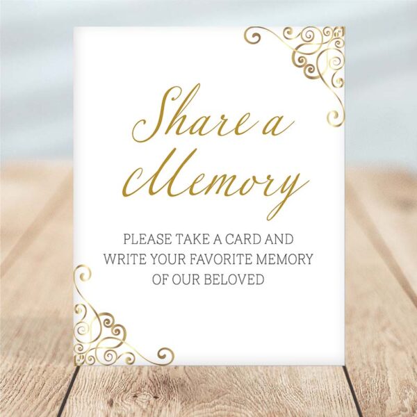 Elegant Gold Frame – Share a Memory Instructions Template