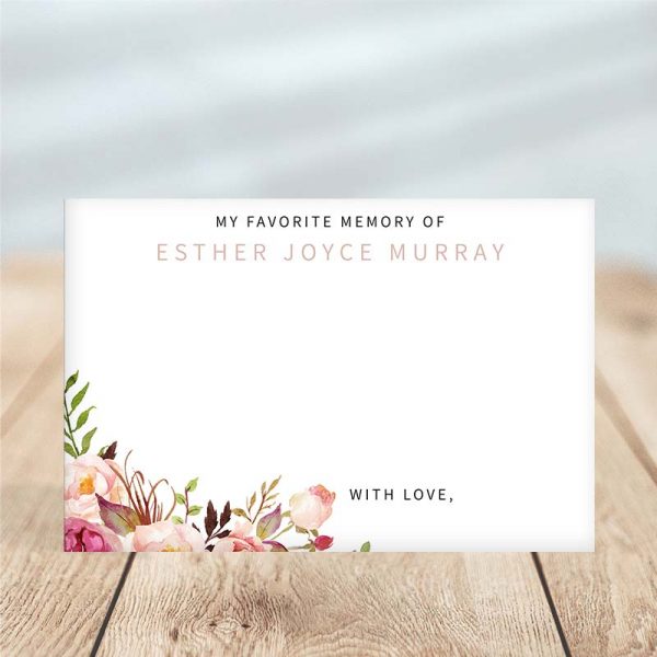 Gentle Florals Life Celebration – Share a Memory Card Template