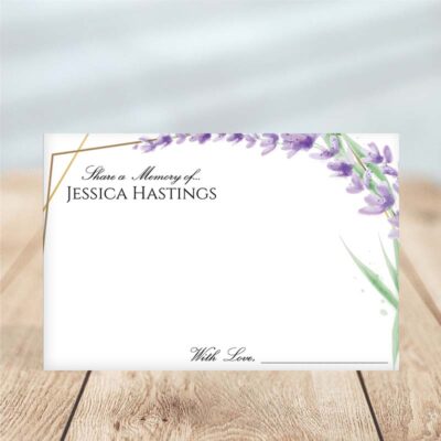 Lavender Frame – Share a Memory Card Template