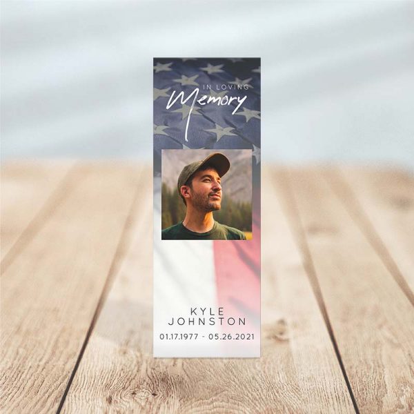Military Funeral Bookmark Template – Front