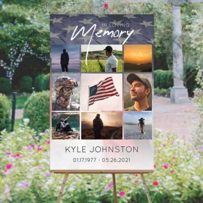 Customizable Military Funeral Memory Board