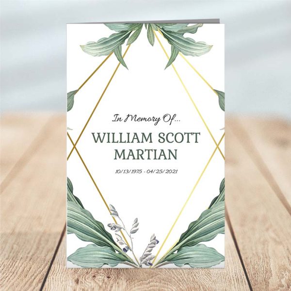 Botanical Four Page Funeral Program Template