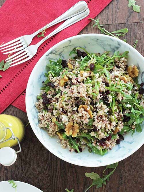 Brown Rice Salad with Feta & Cranberries