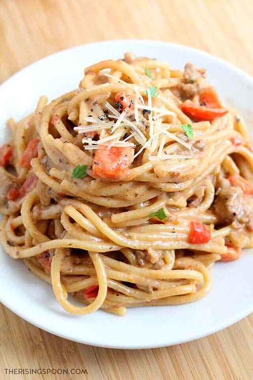 Creamy One-Pot Spaghetti with Meatballs