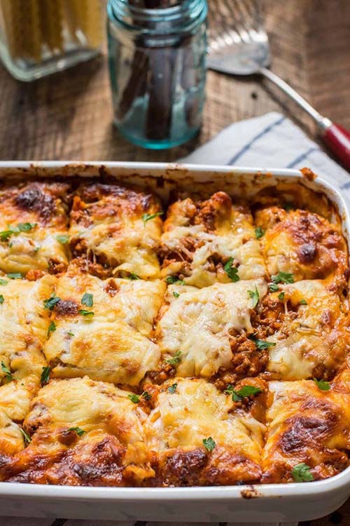 Lasagna with Swiss & Cottage Cheese