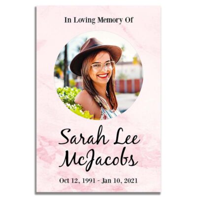 Lovely Rose Funeral Prayer Card - Front Side
