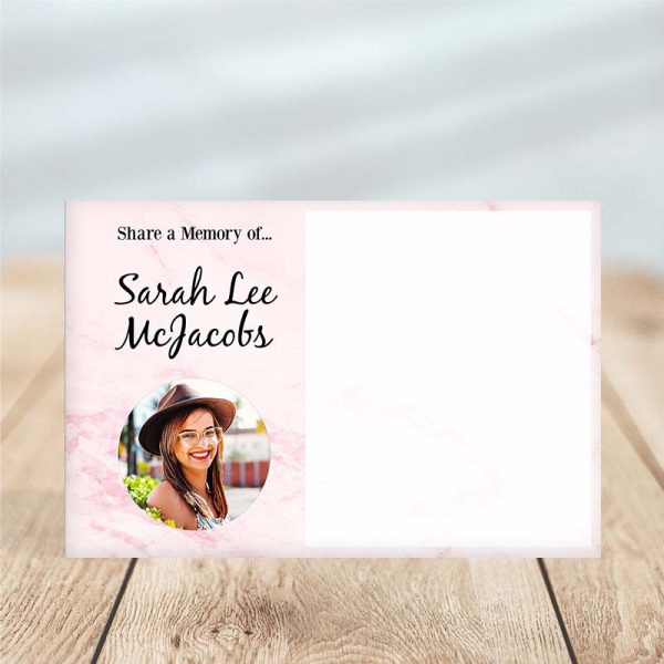 Lovely Rose Marble Share a Memory Funeral Card Template