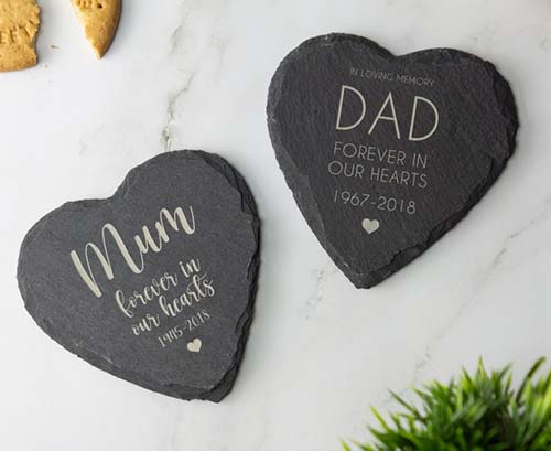 Memorial Wall Ideas - Personalized Heart Slates