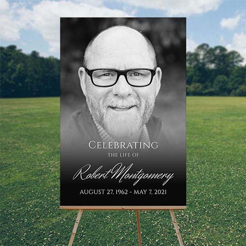 Portrait Photo Funeral Welcome Sign