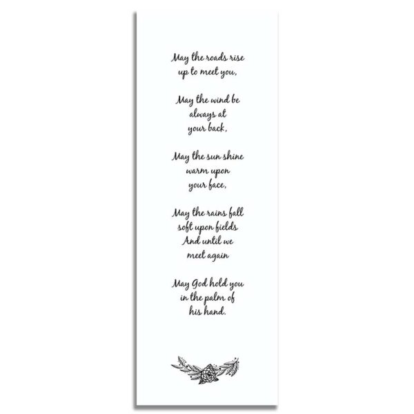 Customizable Vintage Framed Funeral Bookmark (back)