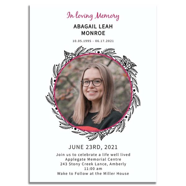 Funeral Invite Templates: Vintage Framed