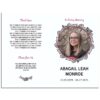 Front & Back Sides - 4 Page Vintage Framed Funeral Program