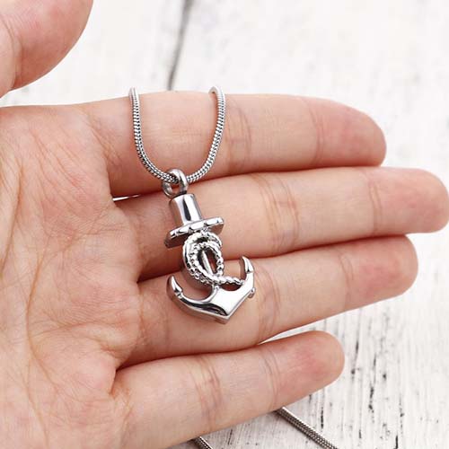 Anchor Cremation Necklace - Cremation Jewelry