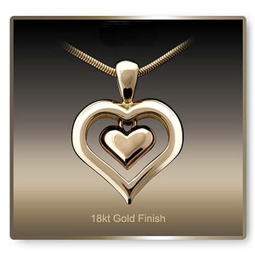 Eternity Heart 18K Gold Cremation Necklace - Cremation Jewelry