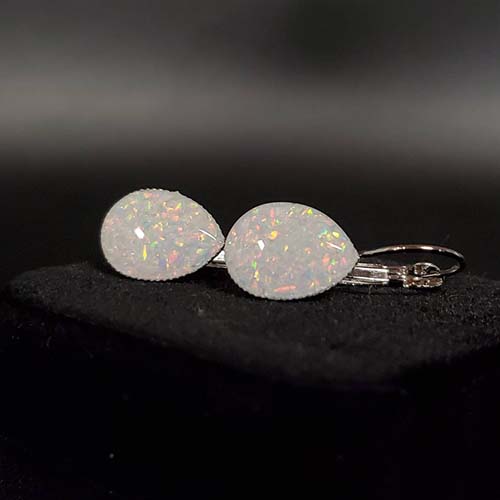 Teardrop Opal Cremation Earrings