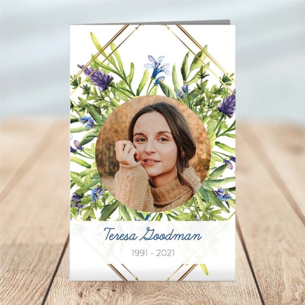 Graceful Greens Funeral Program Template - Temp Photo