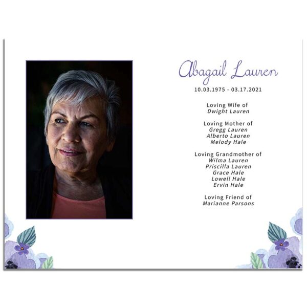 Page 3 - Lavender Floral Cross 8 Page Funeral Program Template