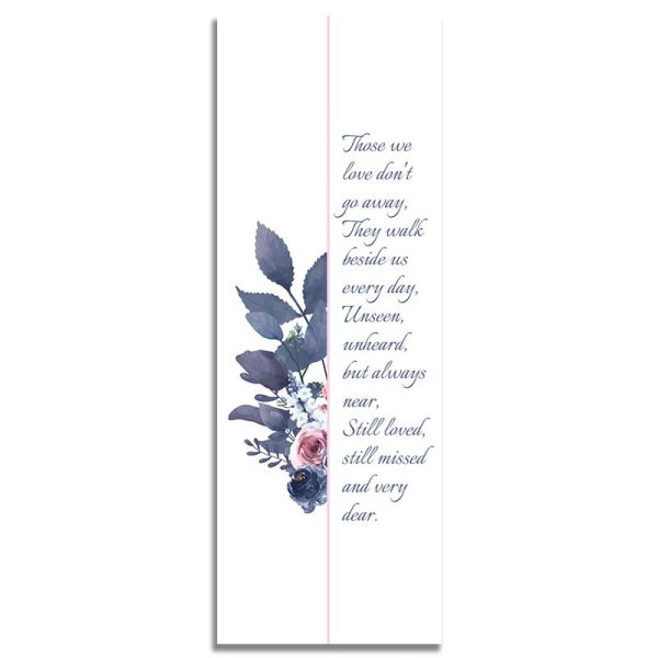 Back Side - Purple & Rose Framed Funeral Bookmark
