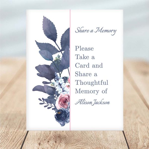 Purple & Rose Framed Share a Memory Funeral Instructions- Temp Photo