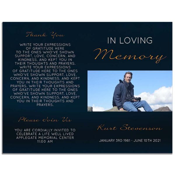 Front & Back Pages - Imperial Blue Funeral Template