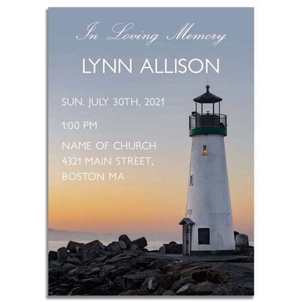 Printable Funeral Invites: Lighthouse