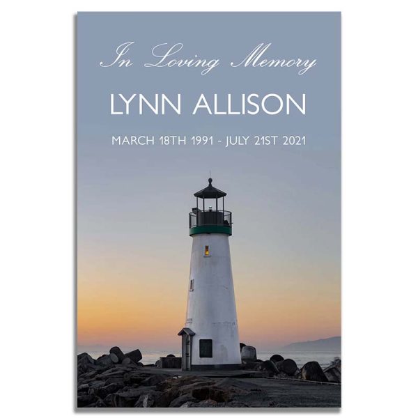 Funeral Prayer Card Template: Lighthouse