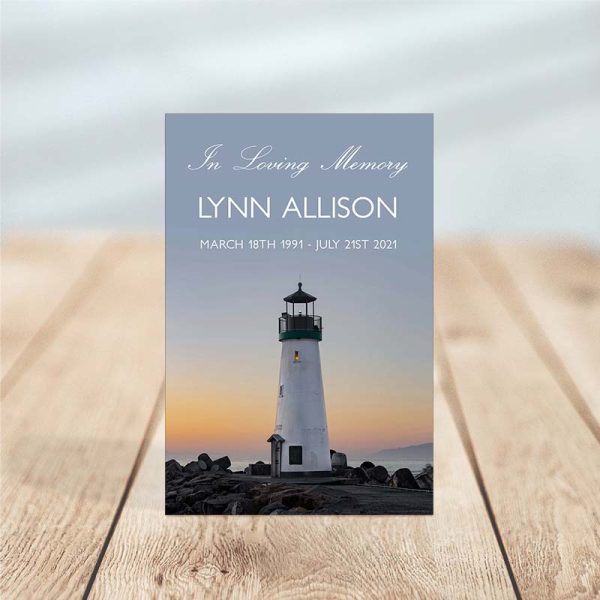 Lighthouse Funeral Prayer Card - Main Photo