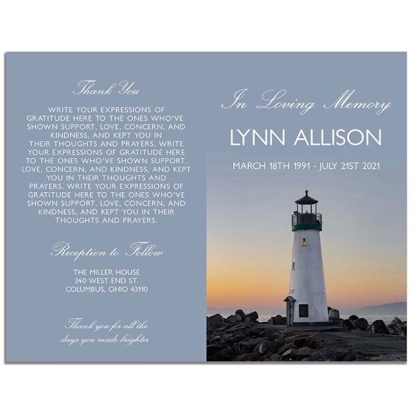 Front & Back Sides - Lighthouse Funeral Program