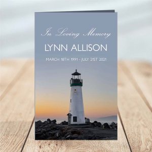 Lighthouse Funeral Program Template - Main Photo