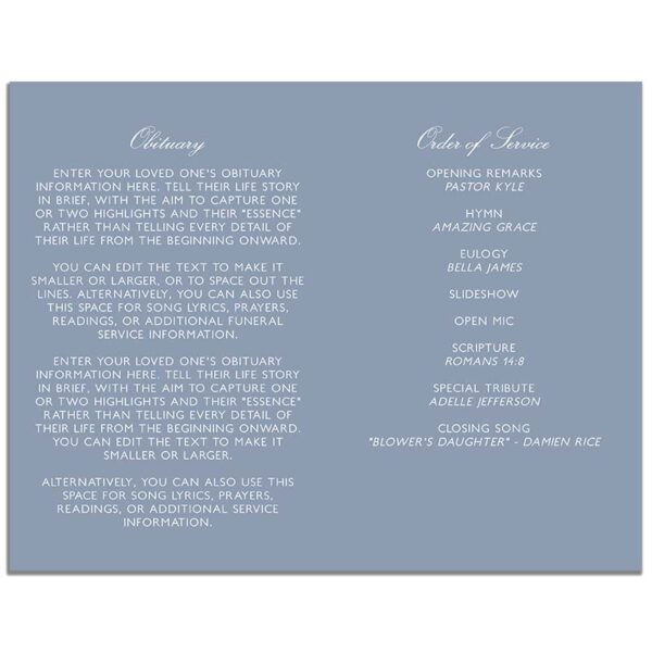 Inside Pages of the Lighthouse Funeral Program Template
