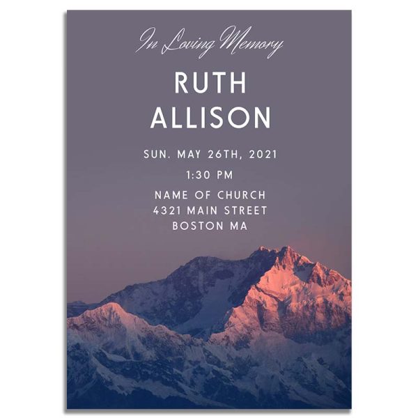 Mountain View Funeral Invitation Template
