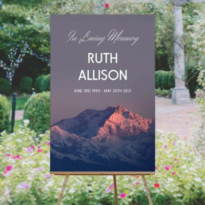 Mountain View Funeral Welcome Sign - Garden Photo