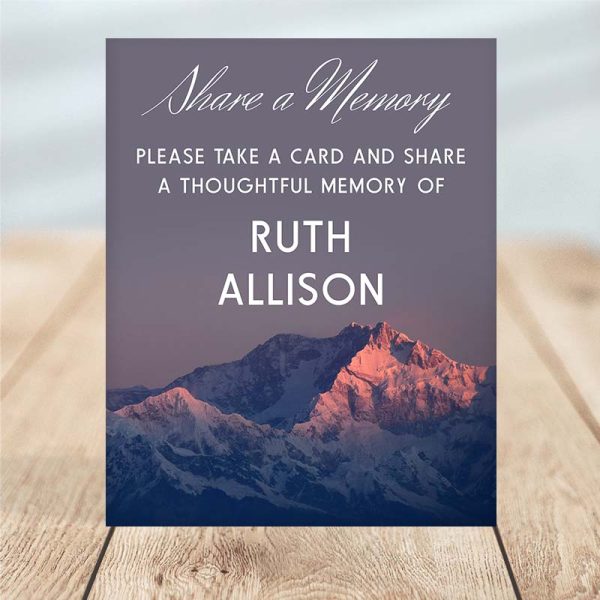 Mountain View Share a Memory Instructions Funeral Template - Main Photo