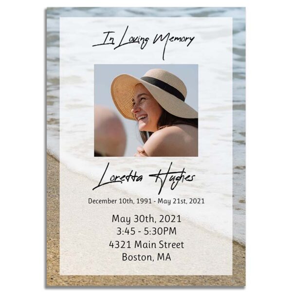 Oceanfront Funeral Invitation » Urns | Online