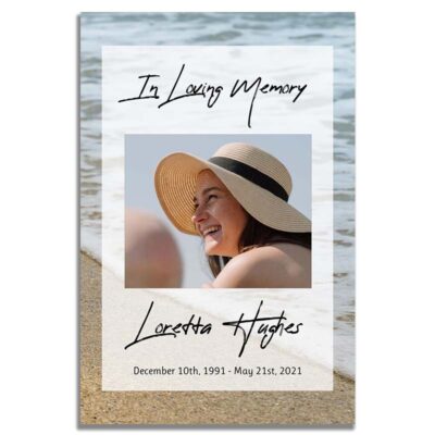 Front Side - Oceanfront Funeral Prayer Card Keepsake