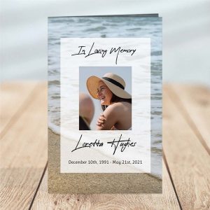 Oceanfront Funeral Program Template - Product Photo